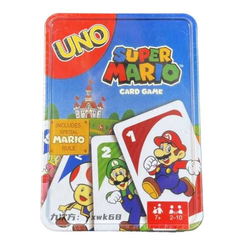 

UNO Solitaire Co-branded Mario Tin Box Parent-Child Puzzle Table Game Multiplayer Entertainment Party Super Fun Poker Cards