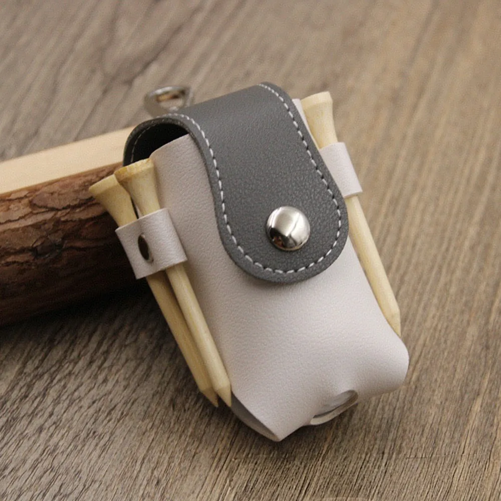 

Mini Golf Ball Waist Bag Waterproof PU Leather Golf Belt Bag with Golf Tee Clip Metal Buckle Golf Ball Container