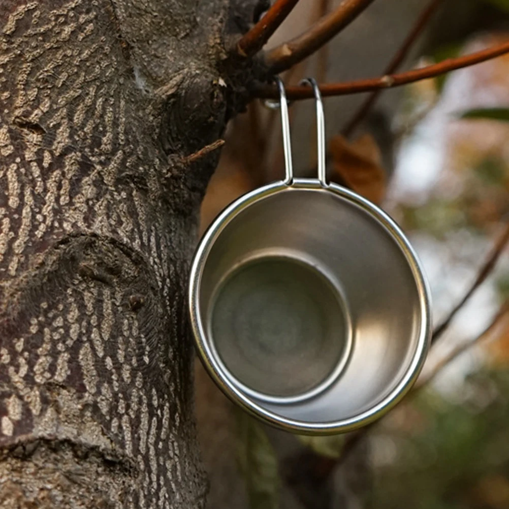 

4 Mini Tumblers Stainless Steel Safe Portable Outdoor Activities Picnic BBQ Mesh Bag Water Cup Beverage Tea