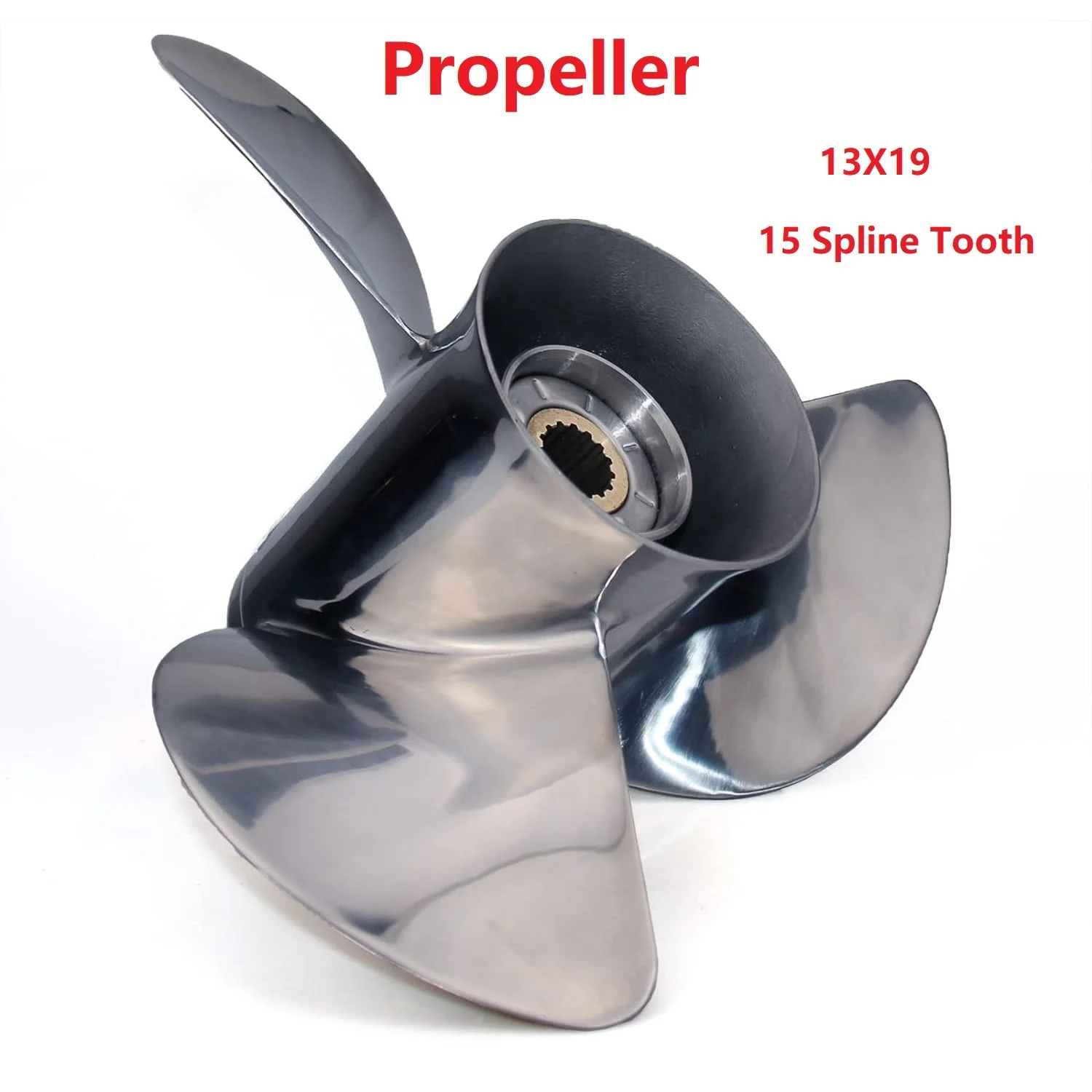 

13X19 Marine Propeller for Mercury Outboard Propeller 40-140HP Boat Stainless Steel Prop 3 Blade 15 Spline Tooth 4.25 Gearcase