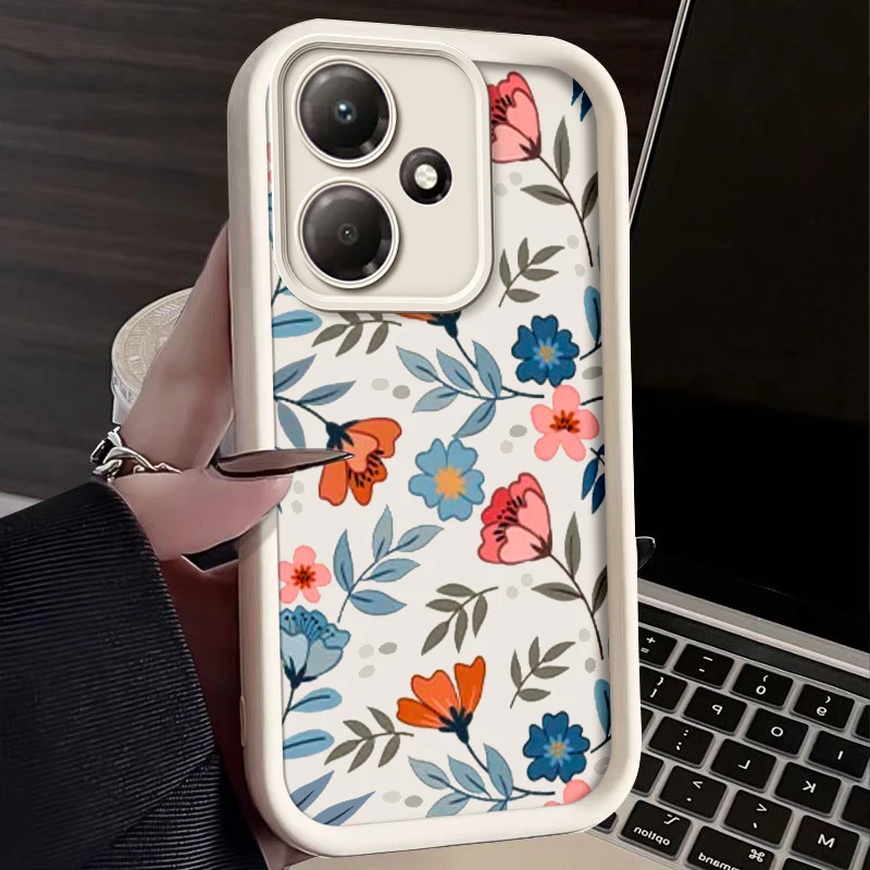 Girl Funda Phone Cases For Infinix Hot 30 Play Case Fashion Floral Women Full Coverage Protection Shockproof Cellphone Cover