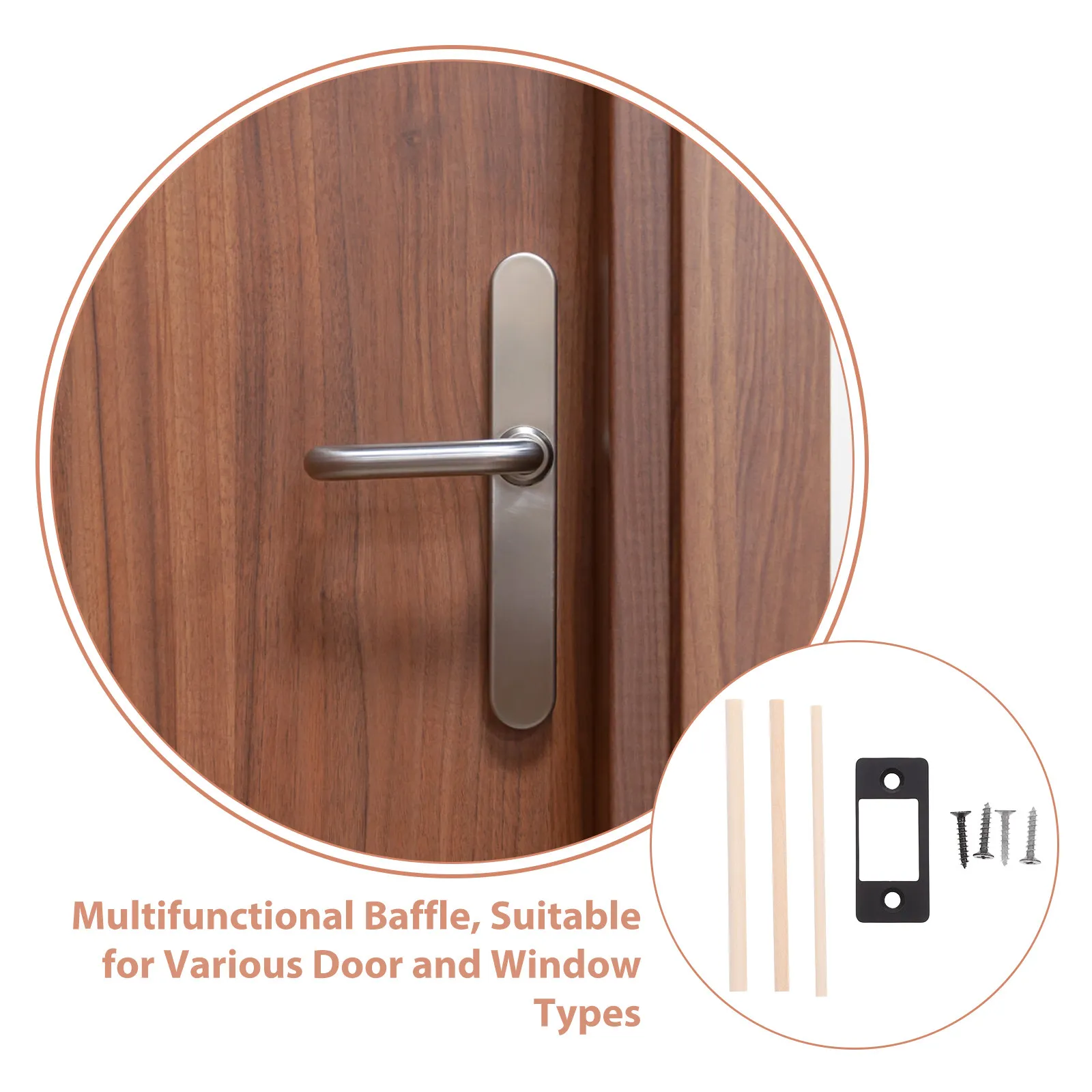 1Set Stainless Steel T Strike Plate Heavy Duty Door Latch Cover Enhanced Security for Home Office Deadbolt Installation Metal