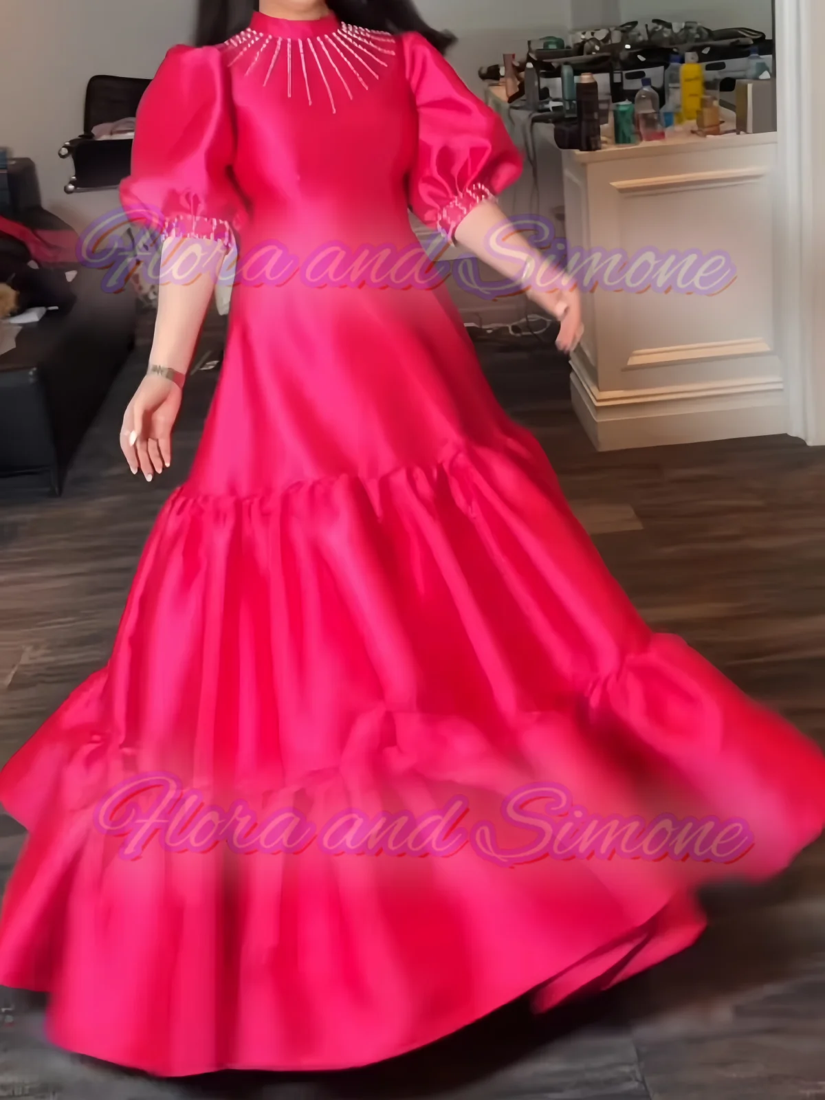 تخصيص مطرز الديكور زهرة فتاة فساتين لحفل الزفاف الأميرة فتاة أثواب ثوب مسائي تنورة طويلة الكبار