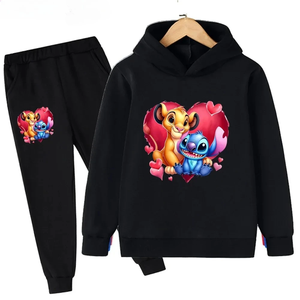 

Stitch Genuine Co Branded Hoodie5-13Ycartoon Authorization Classic High-definition Printing Loose Fit Visual Display Personality