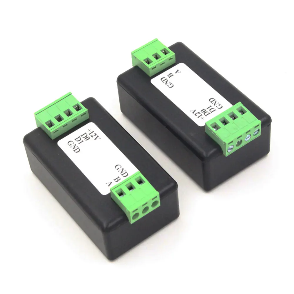 1pair Wiegand Signal Extender  Wiegand To RS485 To Wiegand Converter Auto Recognizes All WG Formats Extend Up To 500M