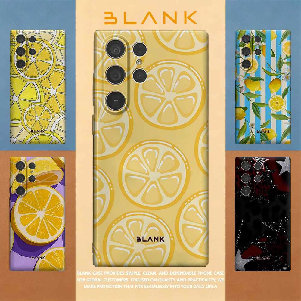 Lemon Slice Pattern For Samsung Galaxy S26 S25 S24 A56 A36 Phone Case Protection Cover for Women Girl Blank