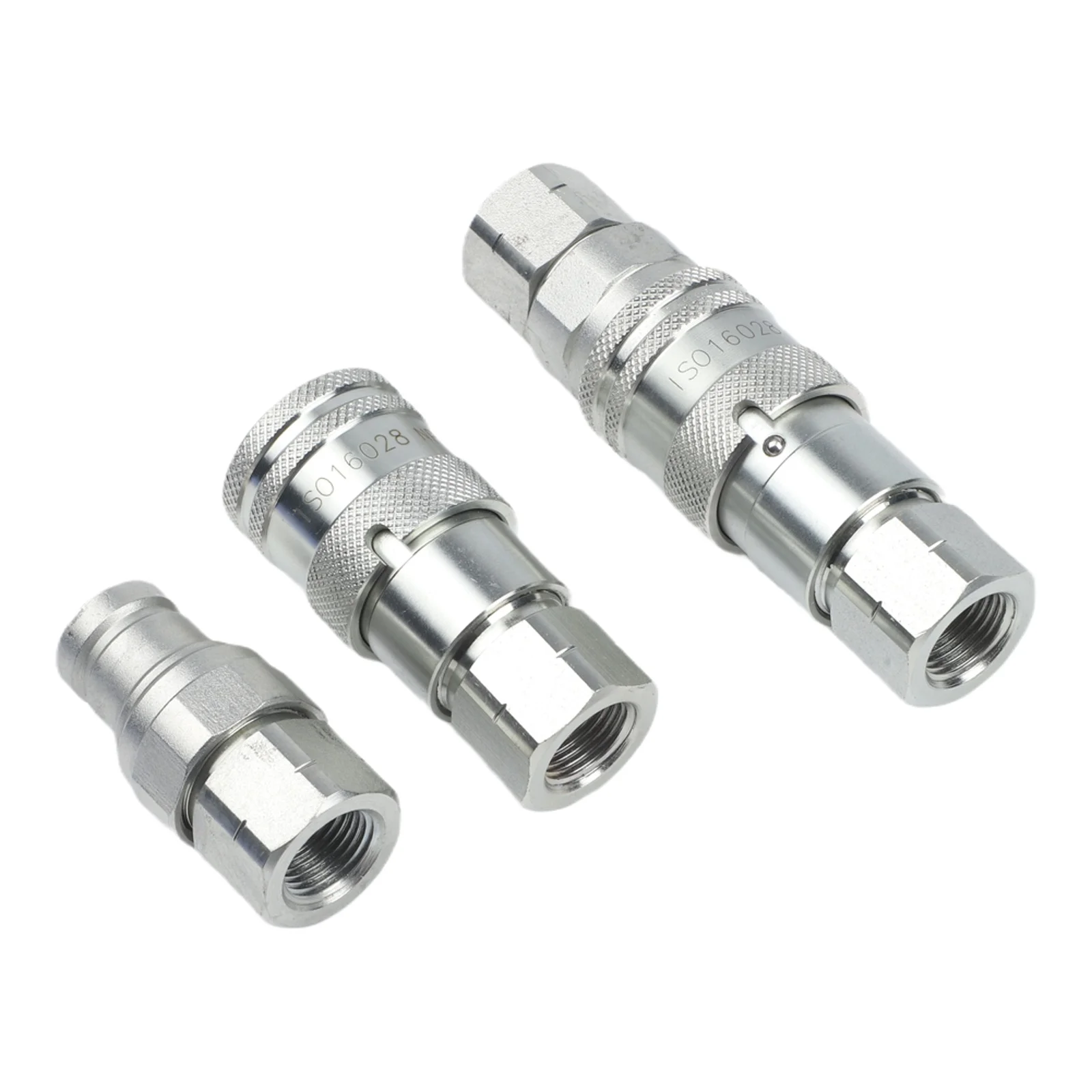 2Set Hydraulic Quick Connect Tractor- Couplers 1/4 3/8 1/2‘’ NPT Thread Skid Steer Flat Face Hydraulic Quick Connect Couplings