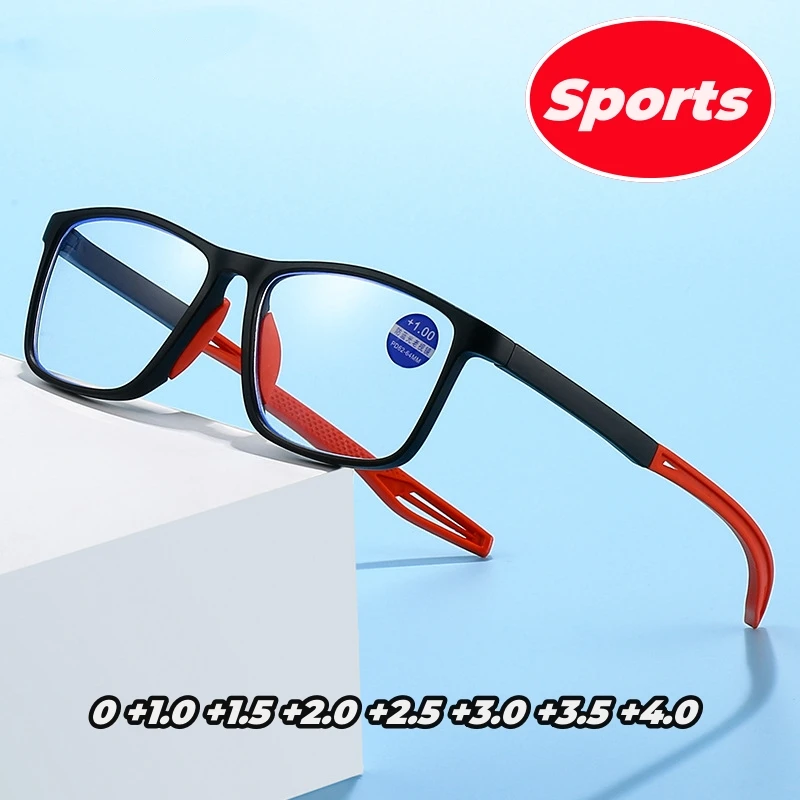 

TR90 Sports Reading Glasses Ultralight Presbyopia Computer Eyewear Fashion Square Far Sighted Eyeglasses Prescription Glasses