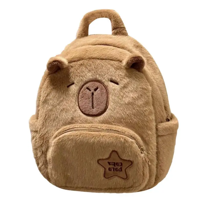 

Capybara Plush Backpack Large Capacity Cute Stuffed Toy Vivid Casual Bag Soft And Comfortable Doll Pillow For Kids