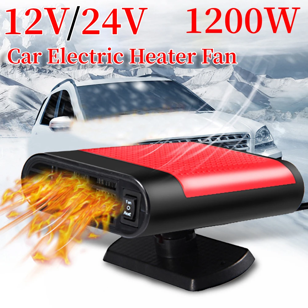 1200W Car Heater 12V/24V Electric Cooling Heating Fan Electric Heater Fan Windshield Defogging Demister Defroster Car supplies