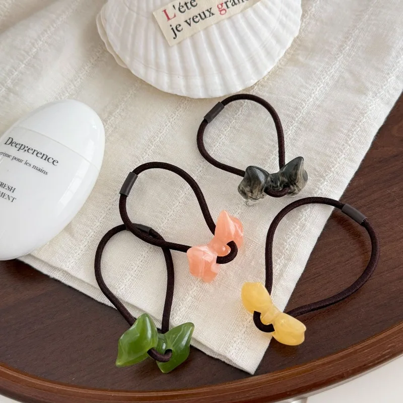 Elastic hair bands Korean style butterfly scrunchie soft ink wash minimalist jelly acetate high elasticity four colors