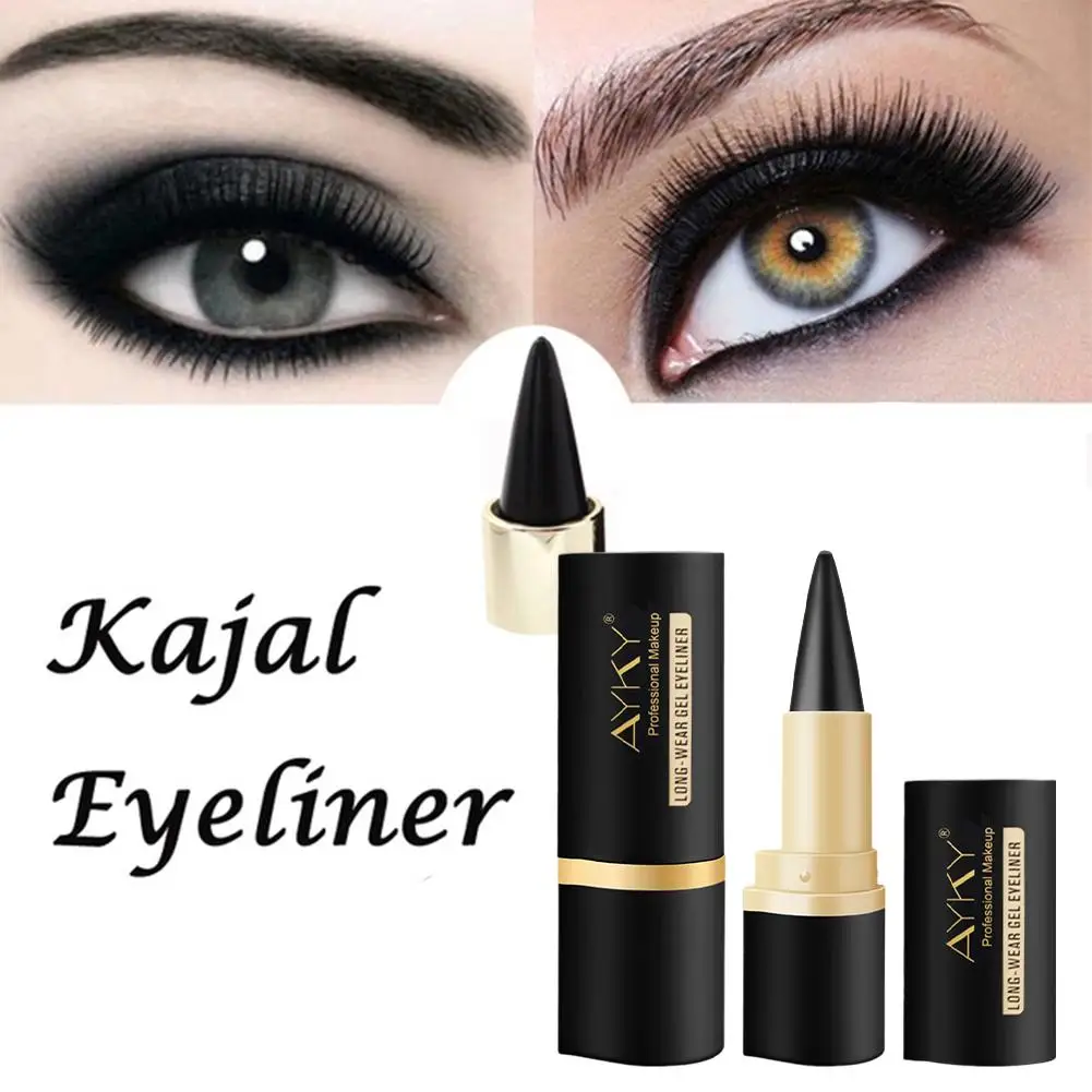 Black Waterproof Eyeliner Quick-drying Single Head Hours Cosmetic Long-lasting Smoked Eyeliner Gel Thick Matte Solid Smooth W6N3