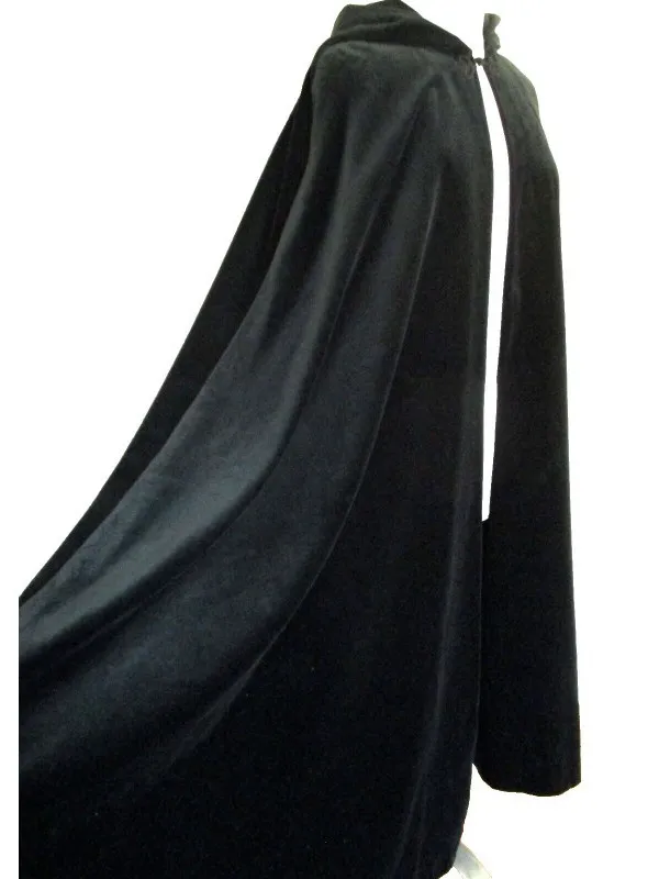 Bla Capa con capucha de terciopelo Disfraz de escenario actuación traje de Halloween Cosplay Role-plang Sle tradicional chino Eth...