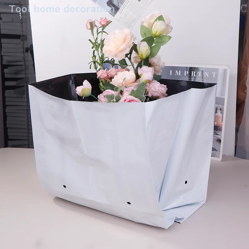 5Pcs PE Black White Seedling Planting Bag Nursery Growing Plants Bags With Holes For Garden Orchard Tree Transplanting Container