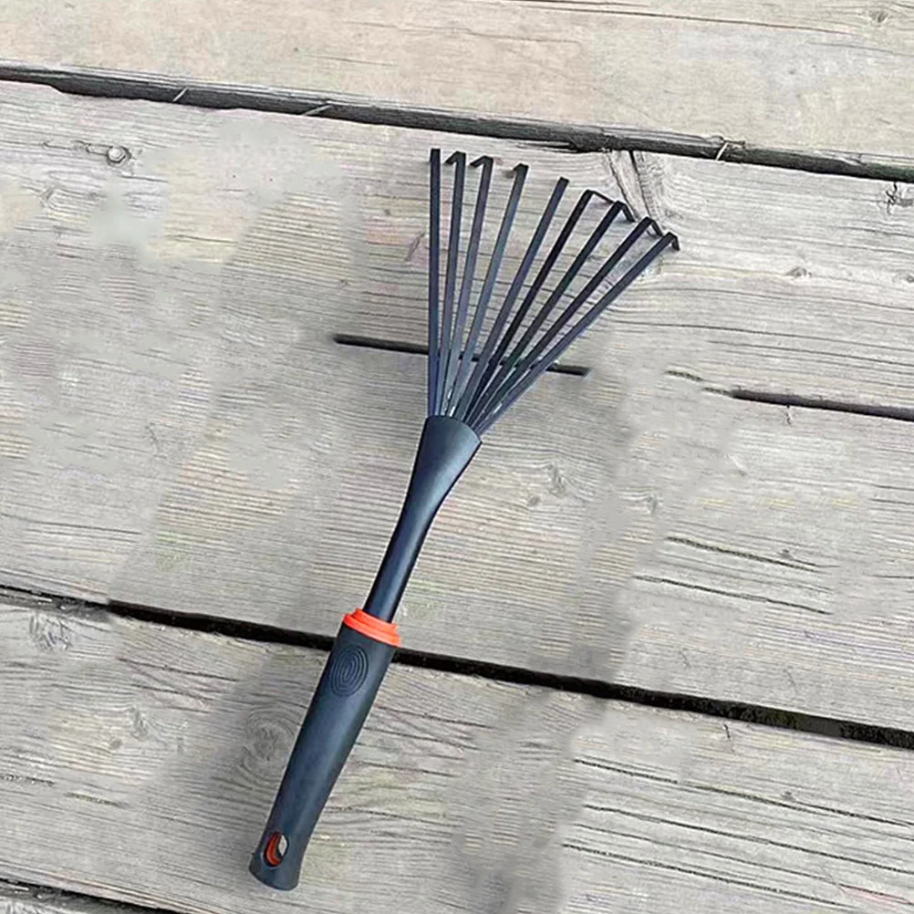 

Garden Rake Small Portable Rubber Tool Ergonomic Handle Soil Loosening Weeding Tool for Gardening Garden Rake