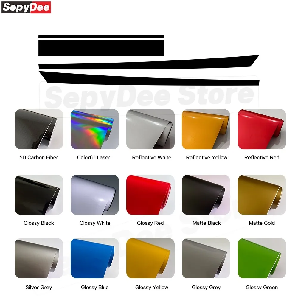 

3Pcs Car Hood Bonnet Stickers Body Stripes Kits Vinyl Decal for Ford Focus RS Car Accessories