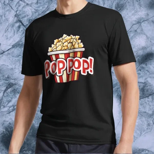 Pop Pop! - Popcorn Bucket Active T-Shirt Funny Logo Tee Men's T-Shirt