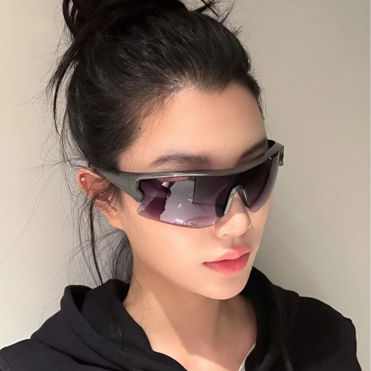 Neue Y2K-Stil Radfahren Sonnenbrille winddichte Brille für Männer Frauen Retro-reflektierende Folie Objektiv Straßenreiten Sportbrille