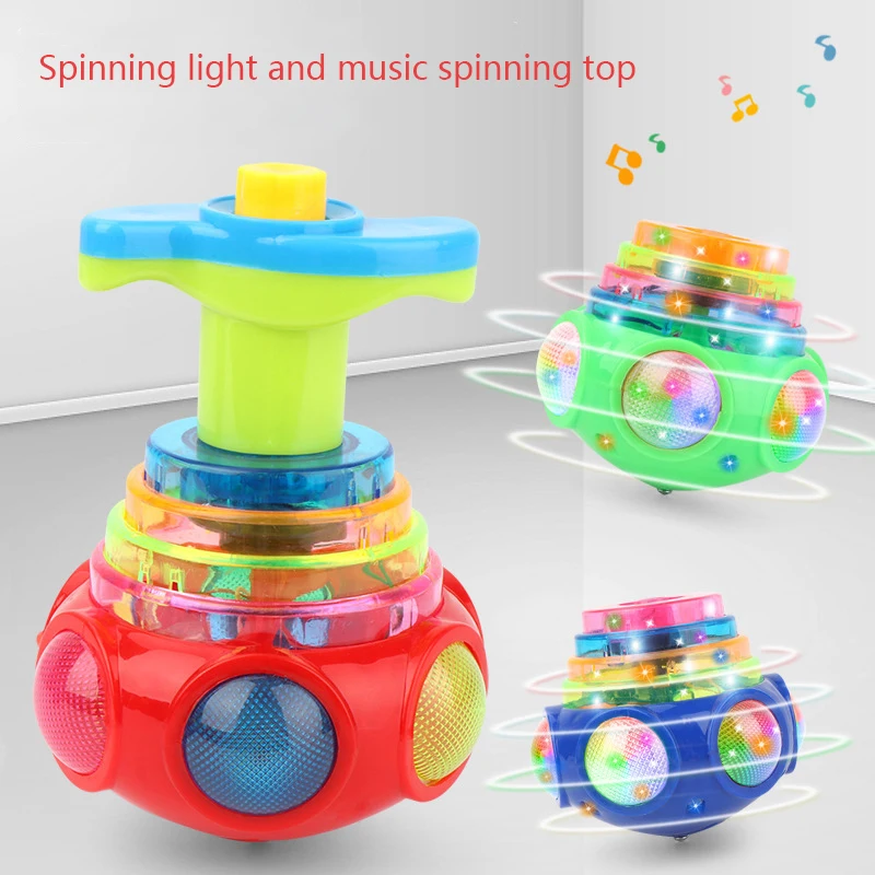 

1pcs Electric Gyroscope Laser Color Flash LED Light Toy Music Gyro Peg-Top Spinner Spinning Classic Toys Hot Sell Kids Toy