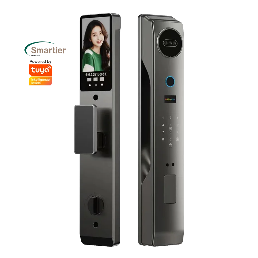 

Smartier 3D распознавание лиц Tuya Wi-Fi умный дверной замок с камерой цифровой отпечаток пальца полностью автоматические замки безопасности