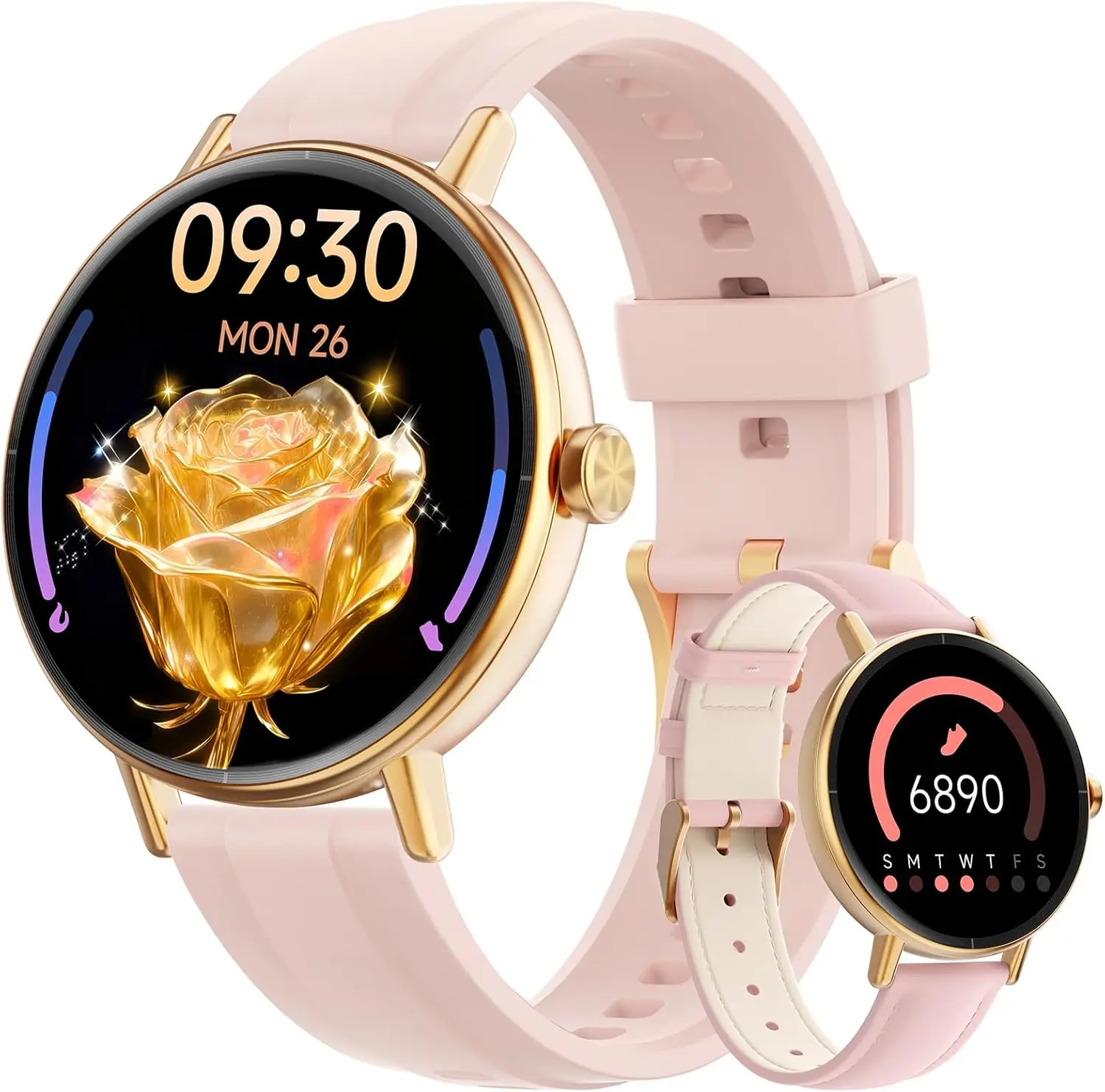 

1.57" Smart Watch for Women, Answer/Make Calls, Fitness Tracker Heart Rate SpO2 Sleep, IP68, 110+ Sports Modes, 2 Bands