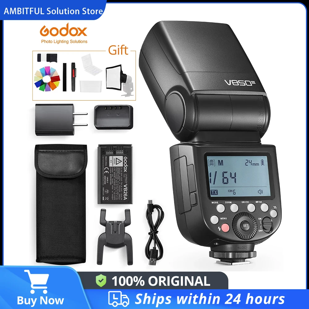 Godox V850III 76W 2.4G GN60 Wireless X System batteria agli ioni di litio Speedlite per Canon Nikon