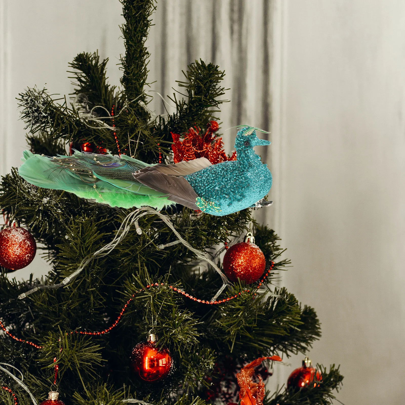 

Peacock Tree Decorations Artificial Birds Lightweight Hanging Ornament for Christmas Holiday Seasonal Home Decoration