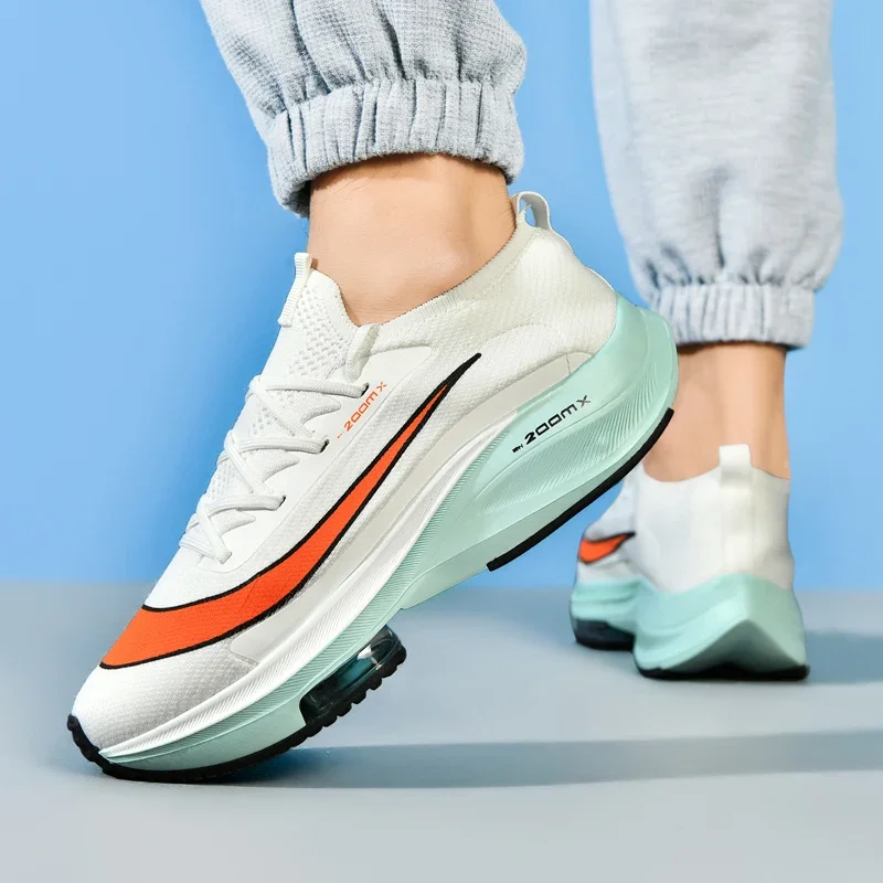 남성용 러닝화 조깅 스니커즈 트레이너 레이스 쿠셔닝 아웃도어 럭셔리 신발 메쉬 오프로드 신발 통기성 커플 논슬립