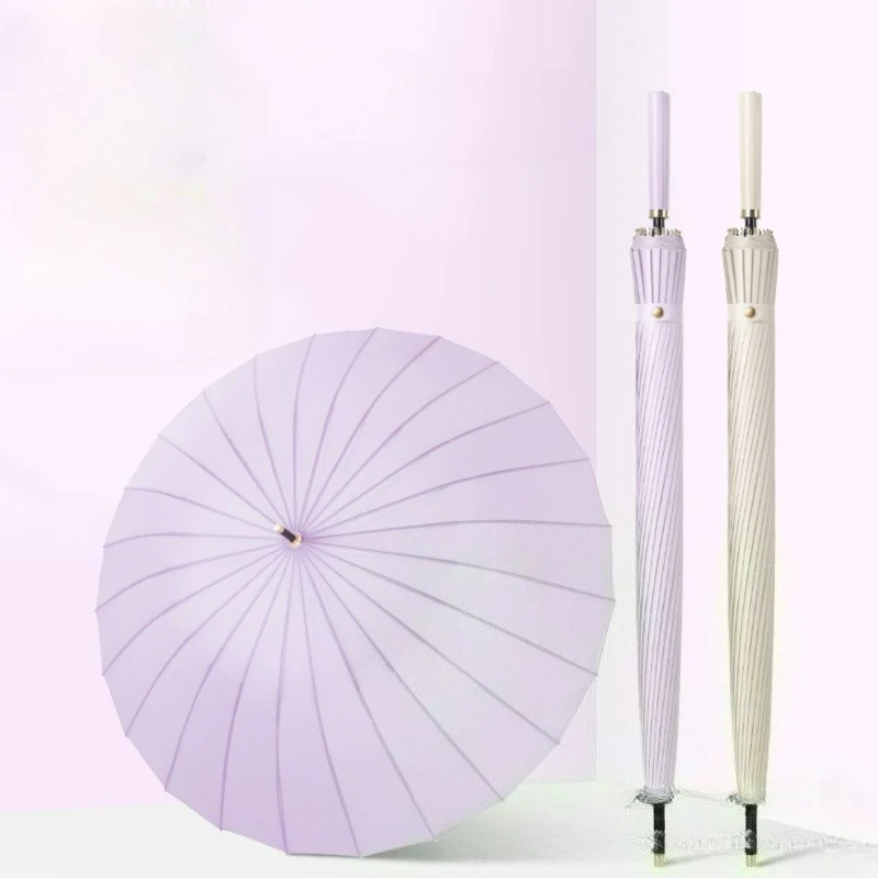 

Автоматический зонт с 24 спицами, новая цветовая гамма, большой зонт с длинной ручкой