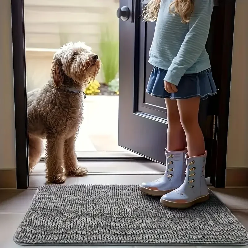 Tapete para Perros para Patas Sucias, Absorbe Humedad y Suciedad, Tapete Absorbente Antideslizante Lavable, Microfibra de Secado Rápido, Tapete para Perros y Gatos, Cama para Perros, Panier para Perros Lavable, Camas para Perros Grandes