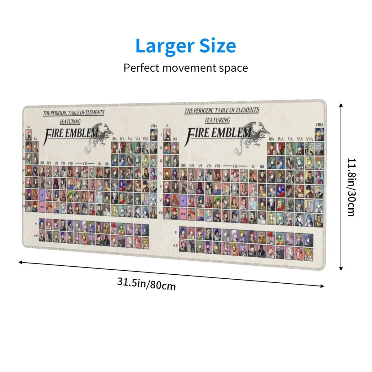 Large Mouse Pad Periodic Table Fire Emblem Gamer PC Laptop Mats Keyboard Carpet Computer Gaming Office Accessories Desk Mat