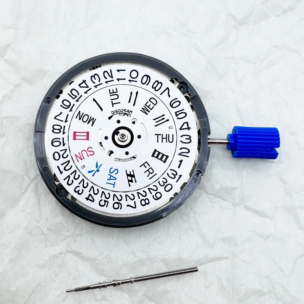 NH36 White Calendar Automatic Movement 24 Jewels Crown at 3 Hours Watch Parts Rod Set