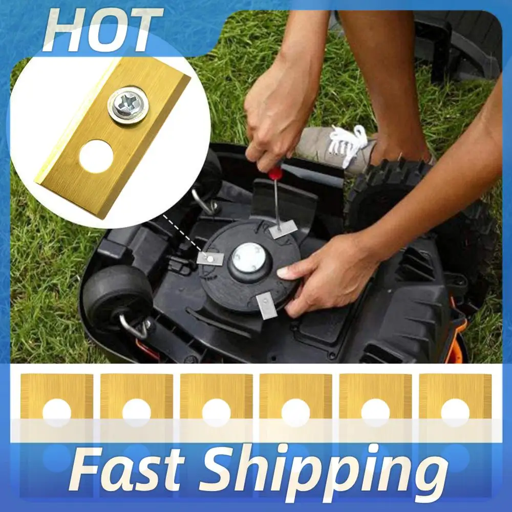 

36Pcs Metal Replacement Blades with Washers & Screw Double Hole Mower Blades 0.6MM Thick Lawn Cutting Blade Lawn Mower Supplies