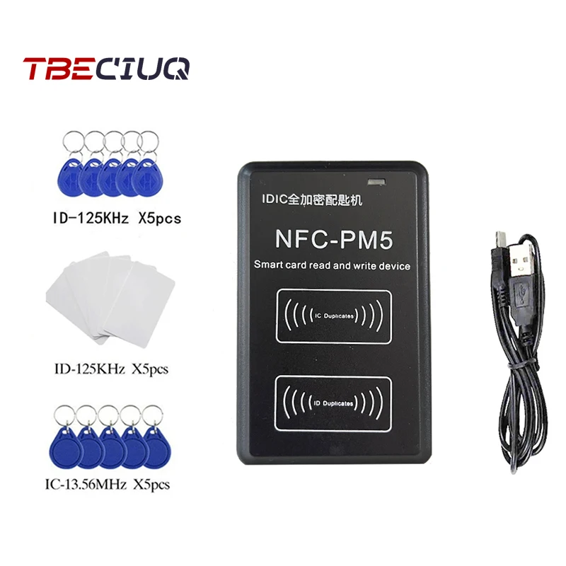 NFC-PM5 Encryption Decoding Duplicator RFID Card Reader S50 UID Smart Chip Tag Writer 125khz 13.56mhz  Frequency Copier