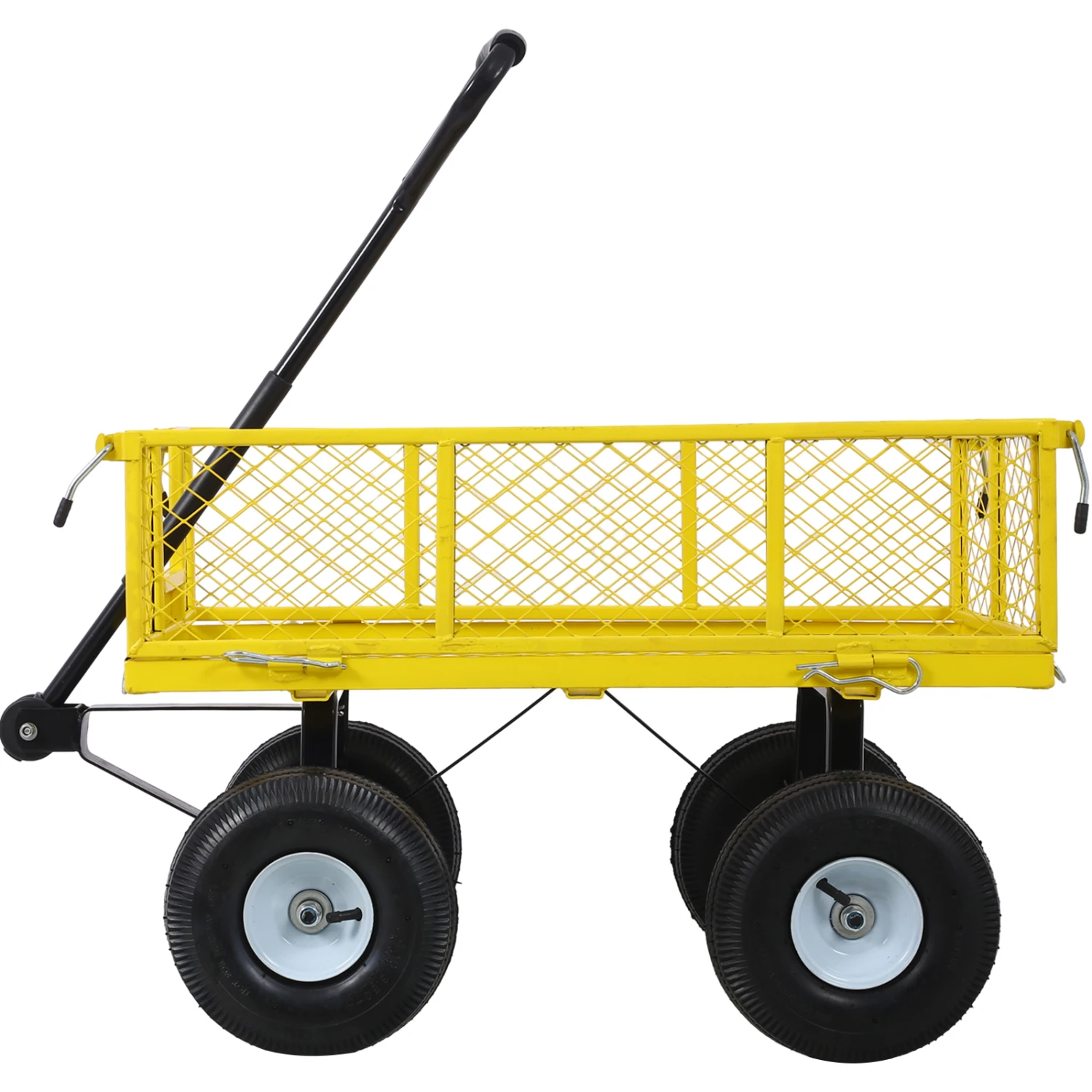 

Steel Garden Cart, Steel Mesh Removable Sides, 3 cu ft, 550 lb Capacity, Yellow