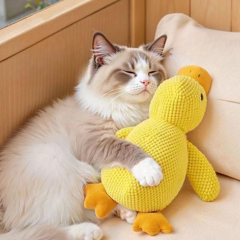 Pet Supplies Plush Quack Duck Cat Toys Containing Catnip