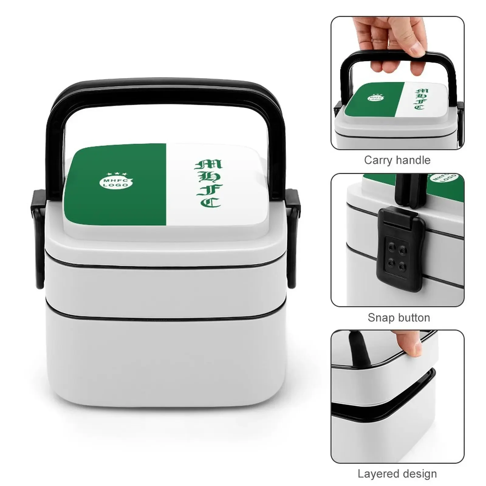 Israel Maccabi Haifa F.c Mhfc Kampioen Dubbele Laag Draagbare Lunchbox Met Lepel Magnetron Lunchbox Voedselopslagcontainer