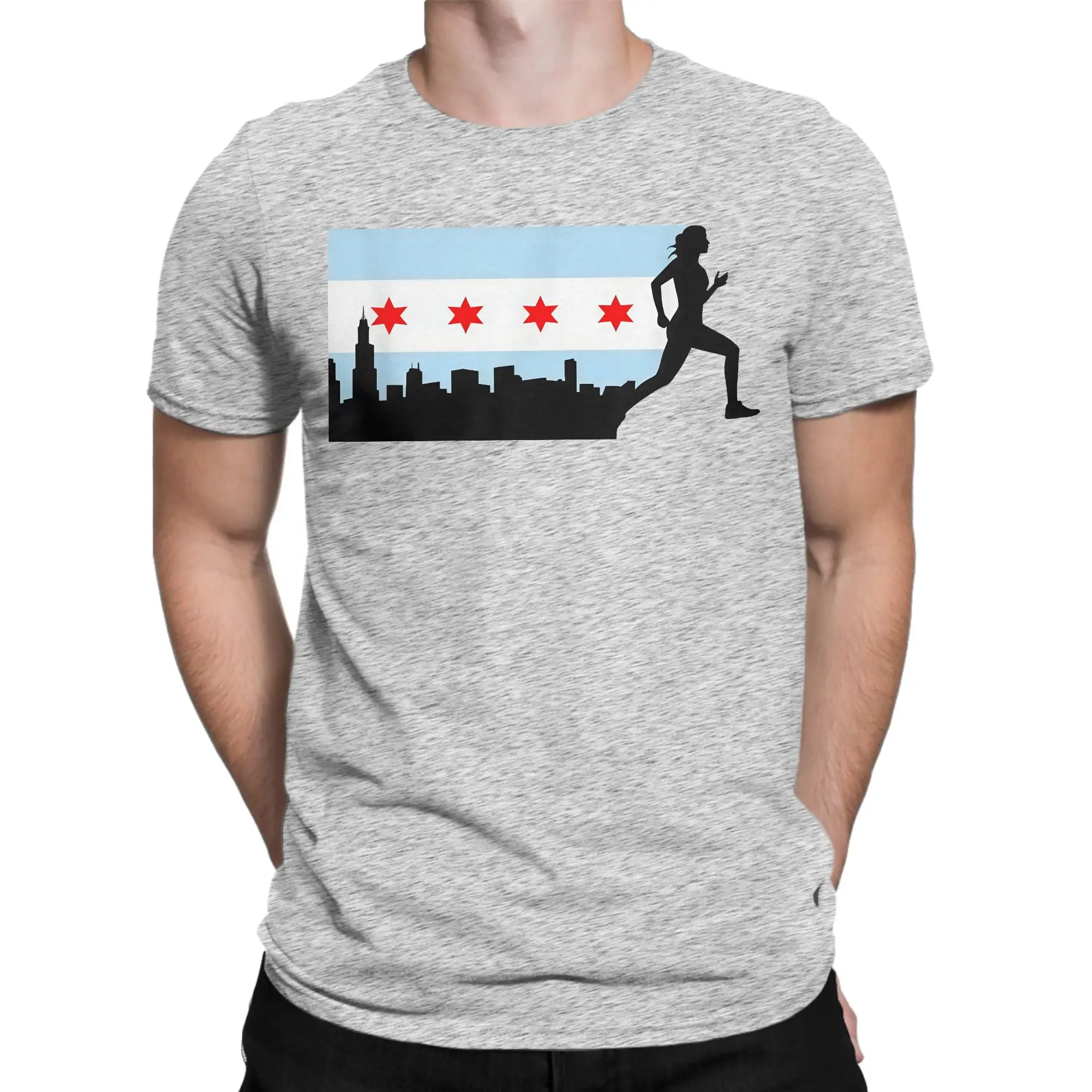 Chicago I'm Going Marathon Runner 1 T-Shirt Men's  Funny Cotton T-Shirts Summer Breathable Novelty Tee Shirt Oversize Clothes