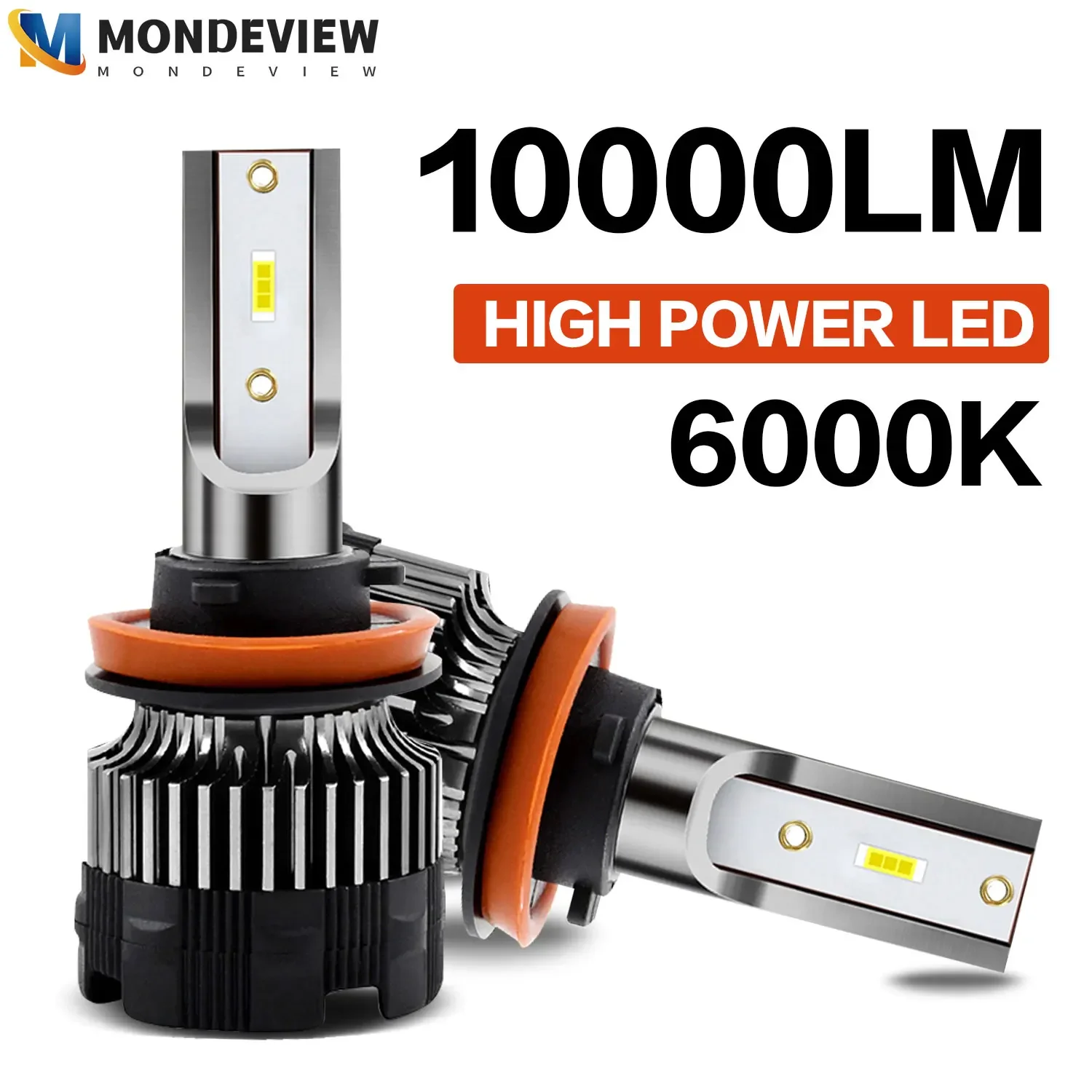 

MONDEVIEW 2pcs A7 high brightness high power H1 H4 H7 H11 9005 9006 driving lights 6000K 10000LM 200W car LED headlights