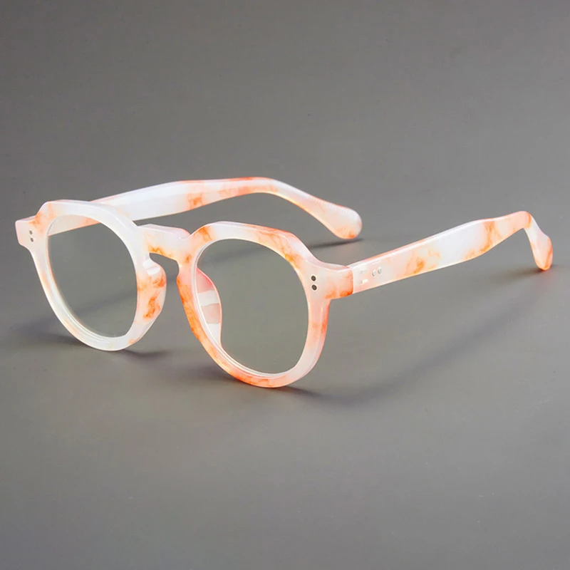 KAMMPT Vintage Round Glasses Men Fashion Tortoiseshell Rim Optical Frames 2025 New Trendy Retro Blue Light Blocking Eyeglasses