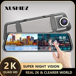 XUSHIDZ S18PRO 2K WiFi Mirror Dash Camera Touch Screen Car Camera Dual Vehicle DVR Driving Video Recorder Rearview Dashcam