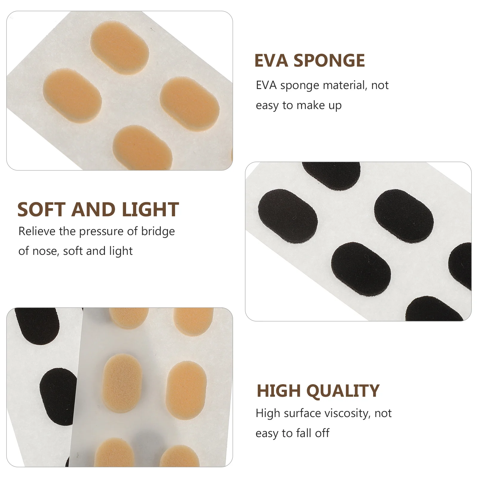 Nose Pads for Eyeglasses Sunglasses Lightweight Anti Skid Premium Material Frame Cushion Accessories Increased Height Non