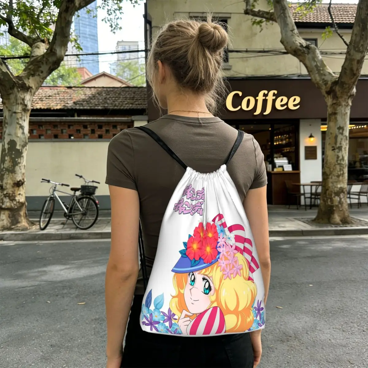Candy Candy Anime Manga Backpacks Multi-function Drawstring Bags Sports Bag Book Bags for Travel Students