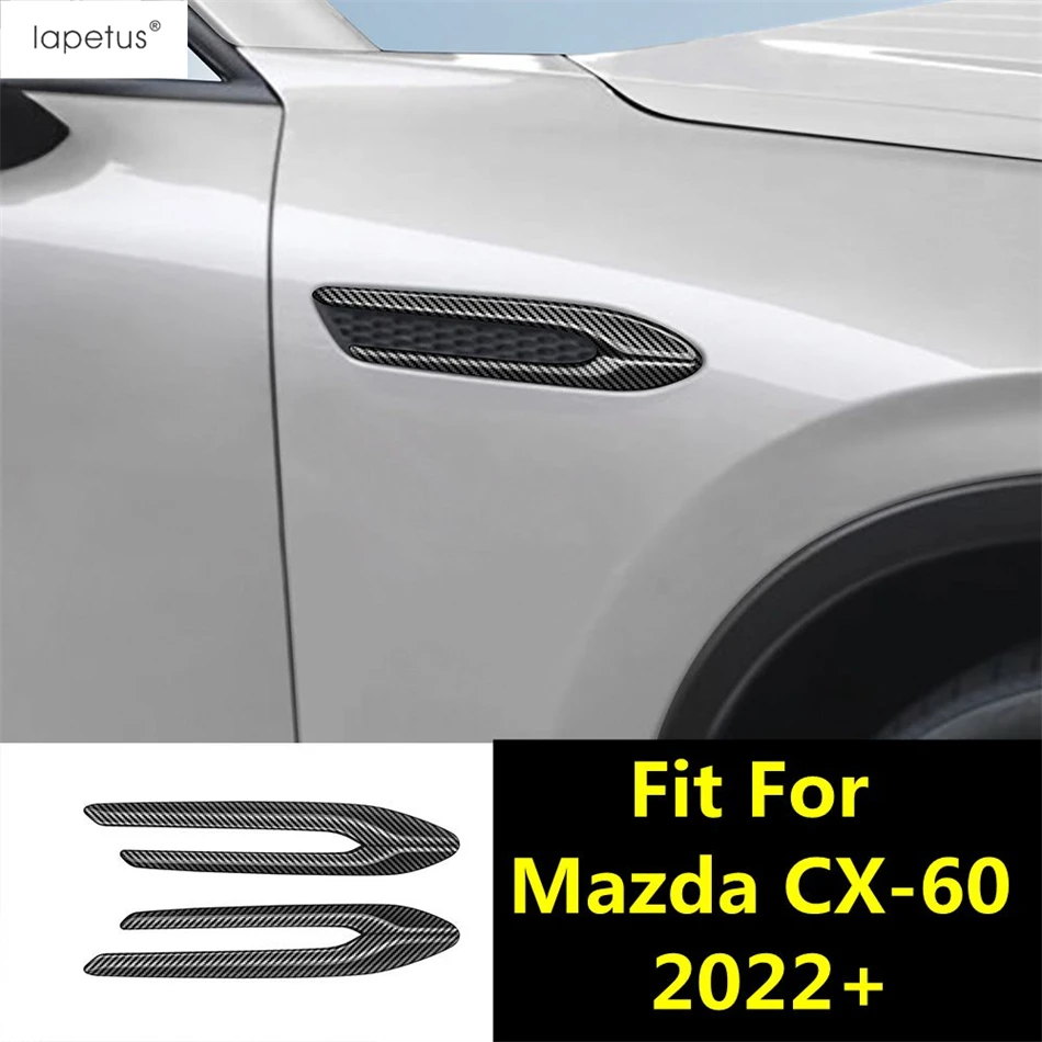 

Car Side Body Fender Leaf Broad Panel Air Flow Decoration Cover Trim For Mazda CX-60 2022 2023 2024 ABS Carbon Fiber Accessories