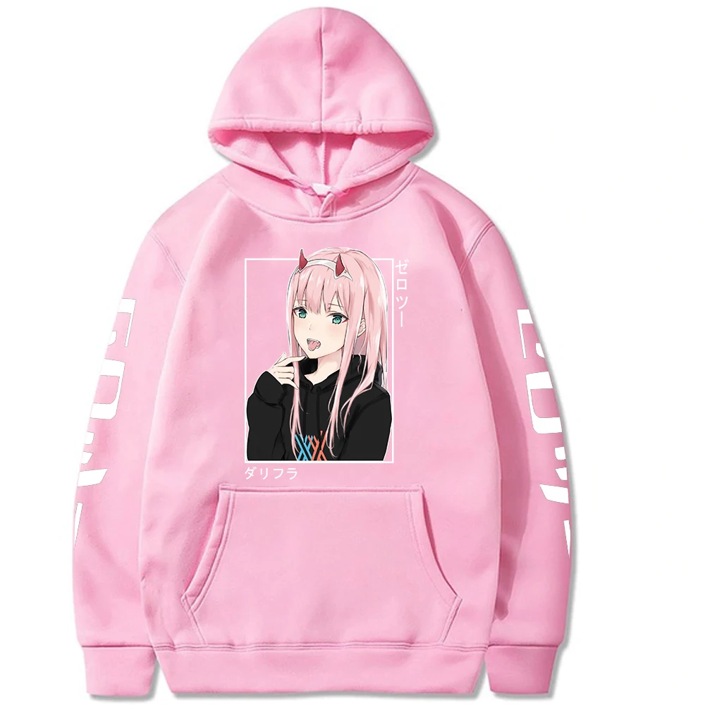 Darling In The Franxx Anime Hooded Zero Two Graphic Print Hoodie Women Pullovers Plus Size Sweatshirt Female Streetwear Clothing