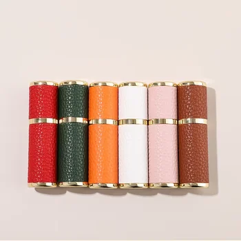 리필 가능한 향수 무화기, 휴대용 여행용 스프레이 병, 초미세 미스트, 고급 가죽 고급 화장품 선물 향수, 5ml 