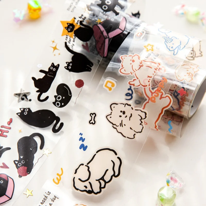 20pcs/lot Kawaii Cat Dog Tape Creative Scrapbooking Diary Adhesive Masking Tape Stationery Gift