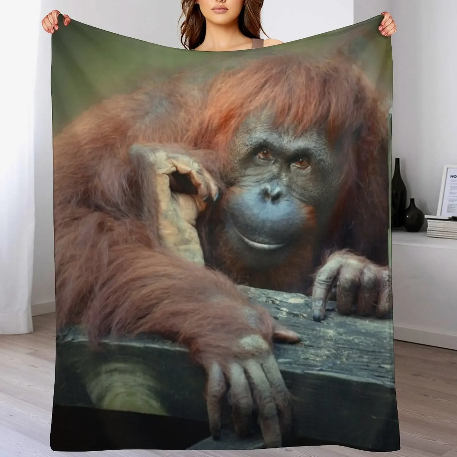 Orangutan Throw Blanket Soft Beds Sofa Throw Soft Plush Plaid Blankets