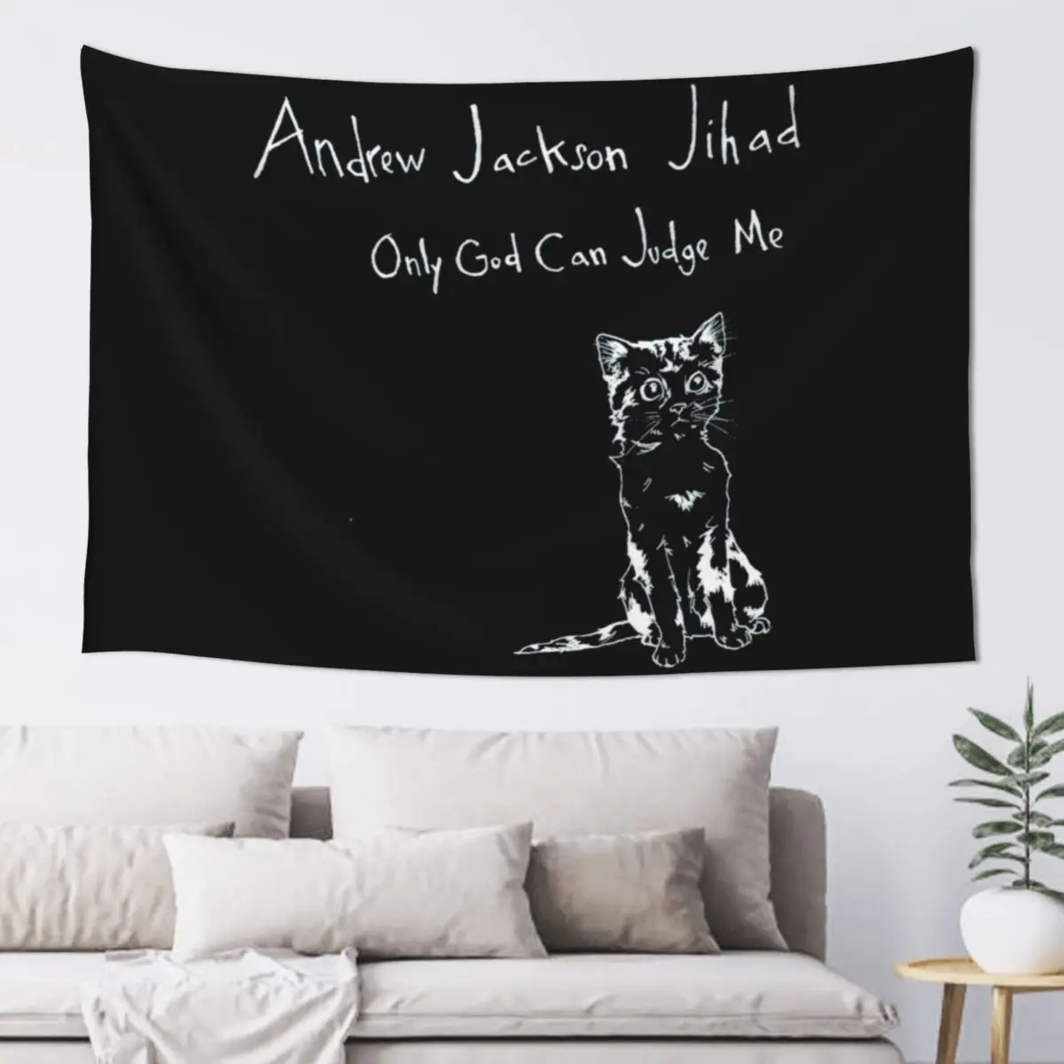 Andrew Jackson Jihad - Only God Can Judge Me (inverted) Tri-blend Tapestry For Bedroom Decoration For Bedroom Tapestry