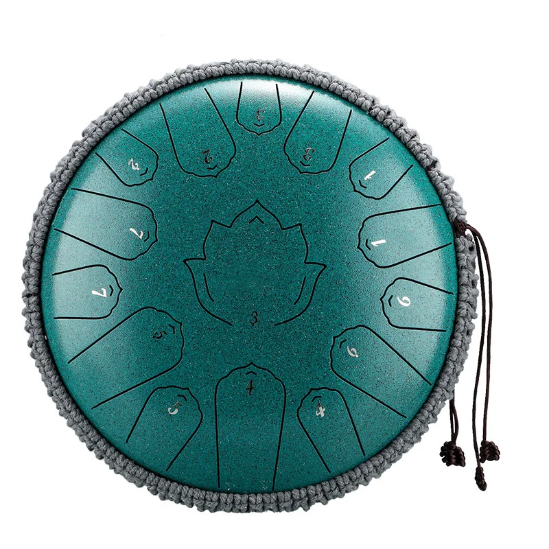 Hluru Music Drum 15 Notes Glucophone Steel Tongue Drum 13 Inch 15 Notes C Tone Ethereal Drum Percussion Musical Instruments